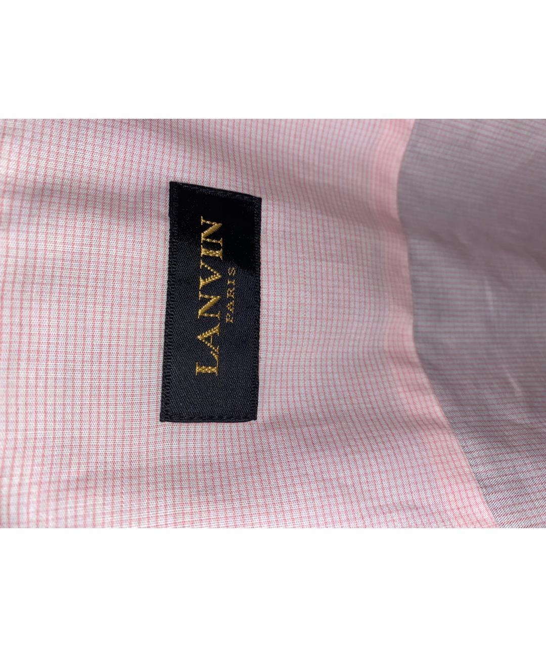 LANVIN Розовая хлопковая классическая рубашка, фото 3
