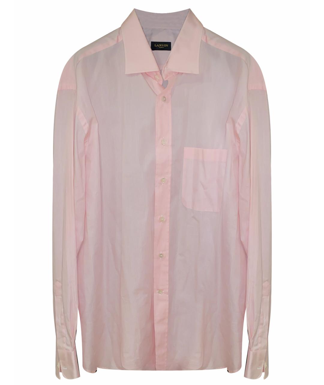 LANVIN Розовая хлопковая классическая рубашка, фото 1
