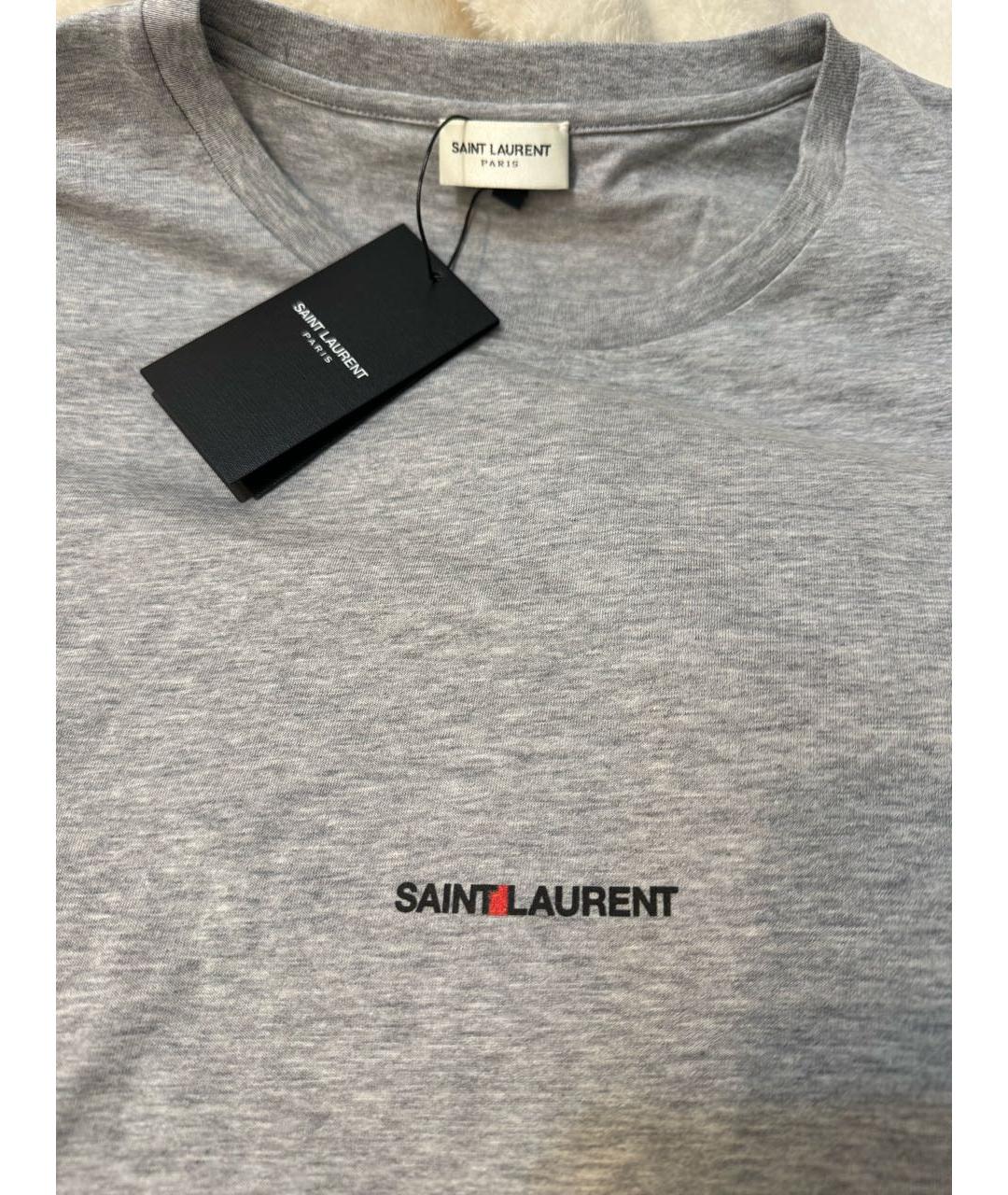 SAINT LAURENT Серая футболка, фото 4