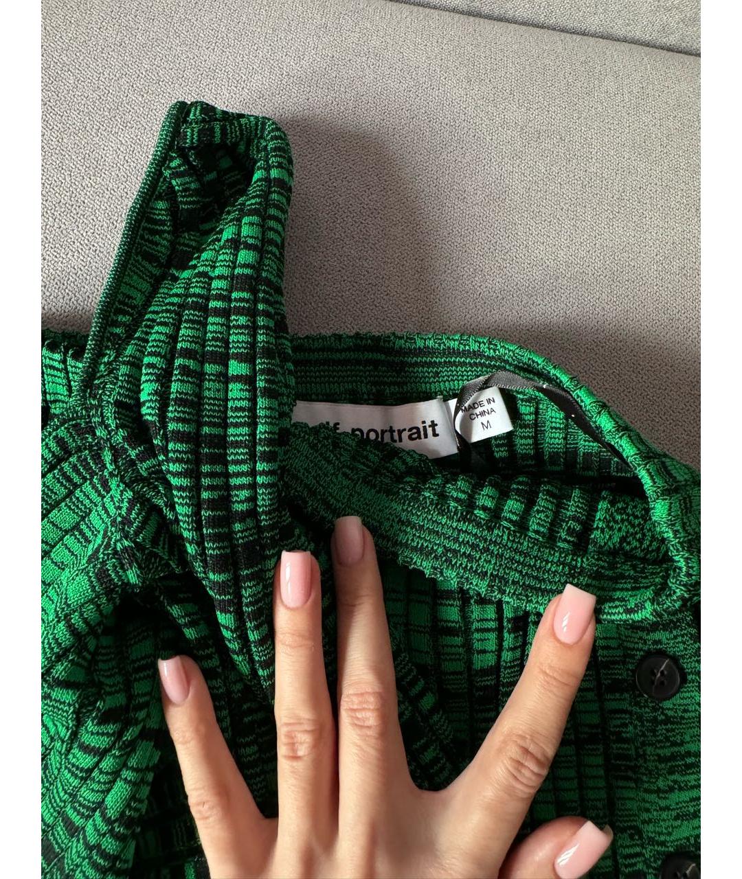 SELF-PORTRAIT Зеленый вискозный костюм с юбками, фото 6