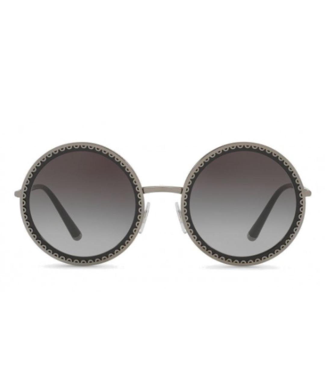 DOLCE&GABBANA Черные металлические солнцезащитные очки, фото 1