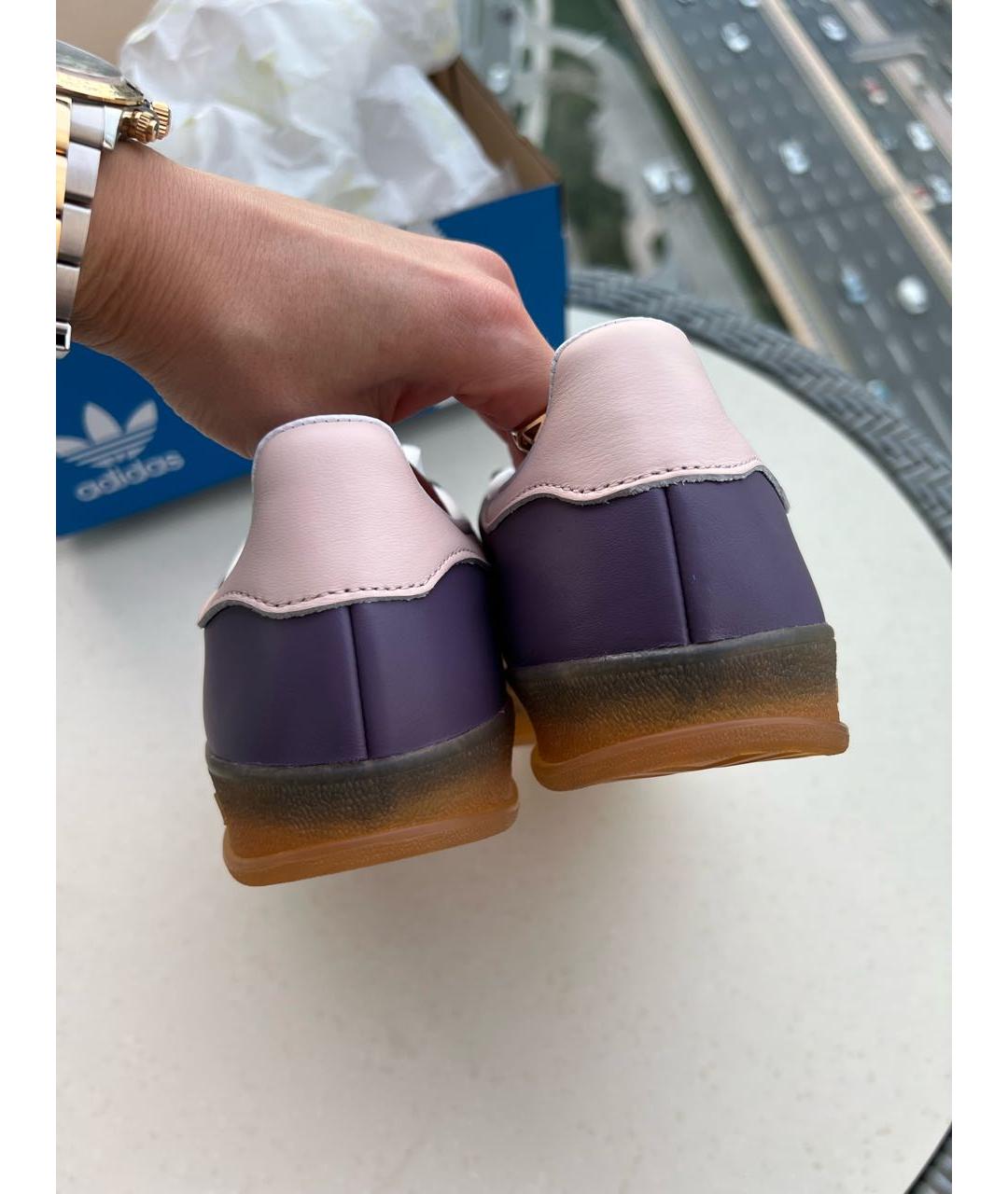 ADIDAS Фиолетовые кожаные кеды, фото 5