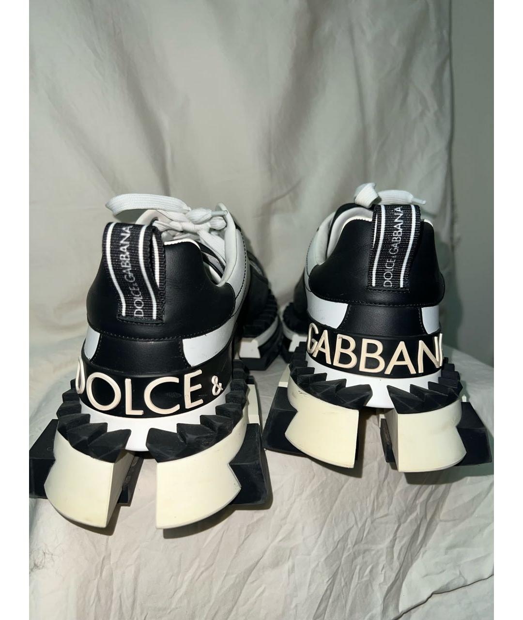 DOLCE&GABBANA Белые кожаные высокие кроссовки / кеды, фото 3