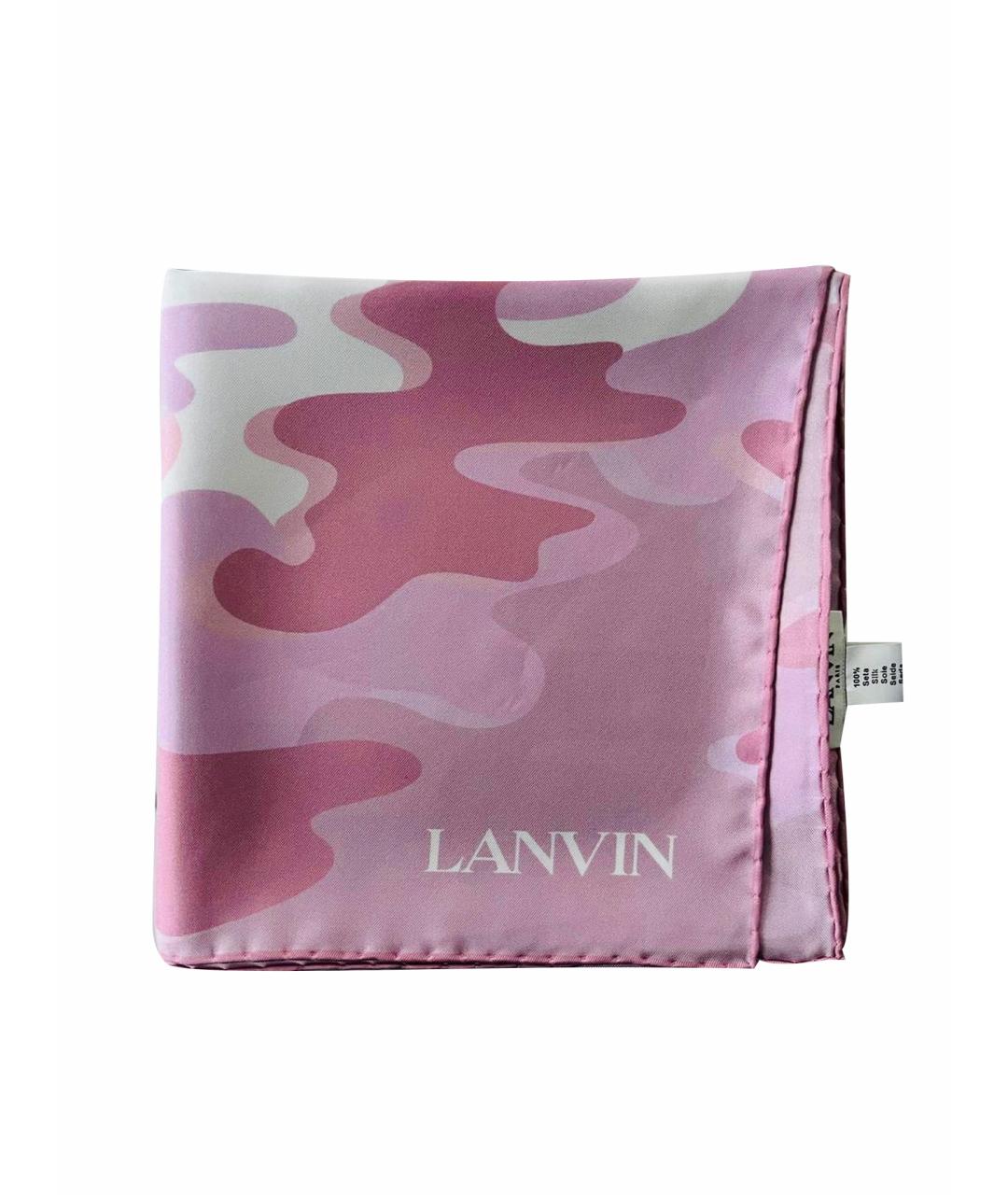 LANVIN Розовый шелковый платок, фото 1