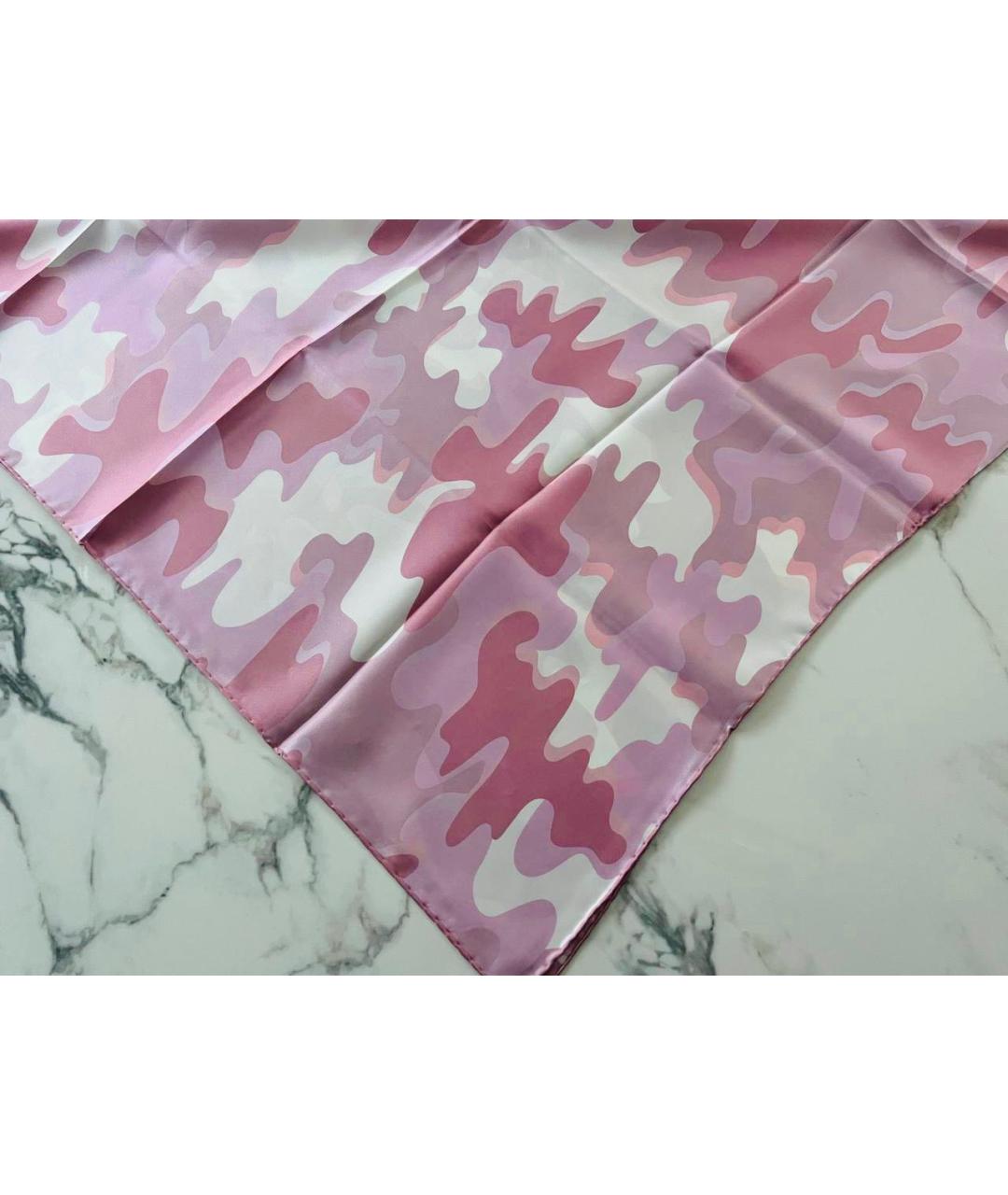 LANVIN Розовый шелковый платок, фото 5