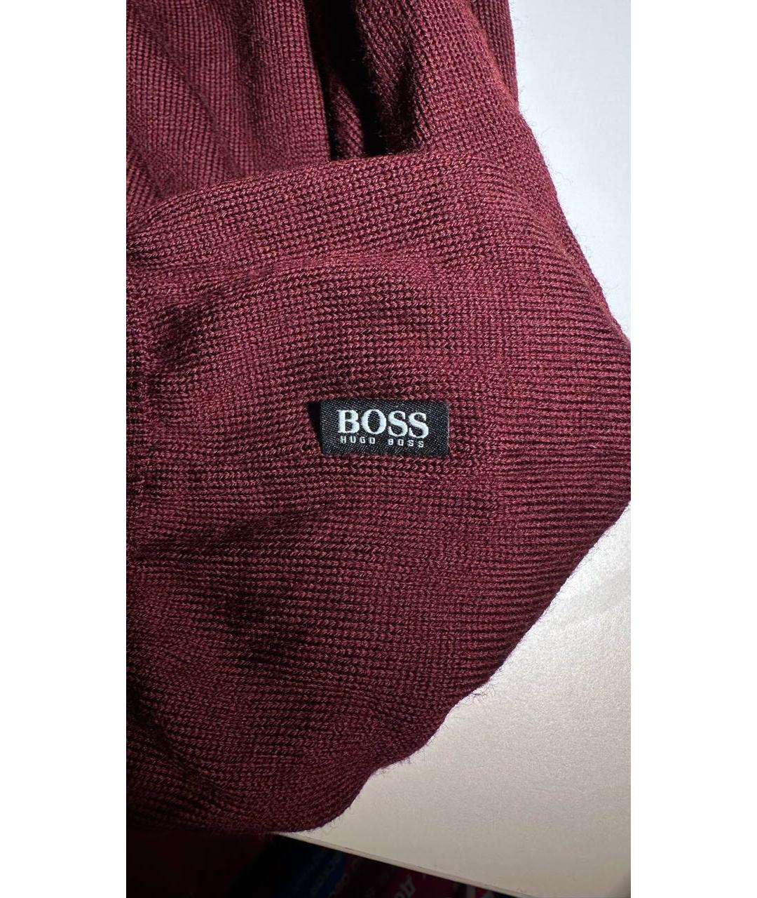 HUGO BOSS Бордовый шерстяной джемпер / свитер, фото 5