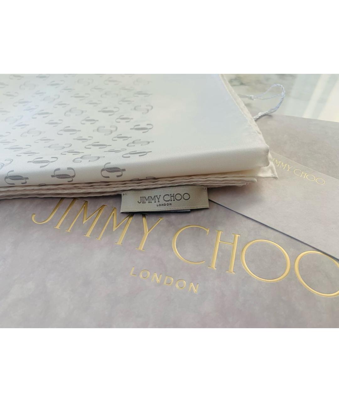 JIMMY CHOO Белый шелковый платок, фото 3