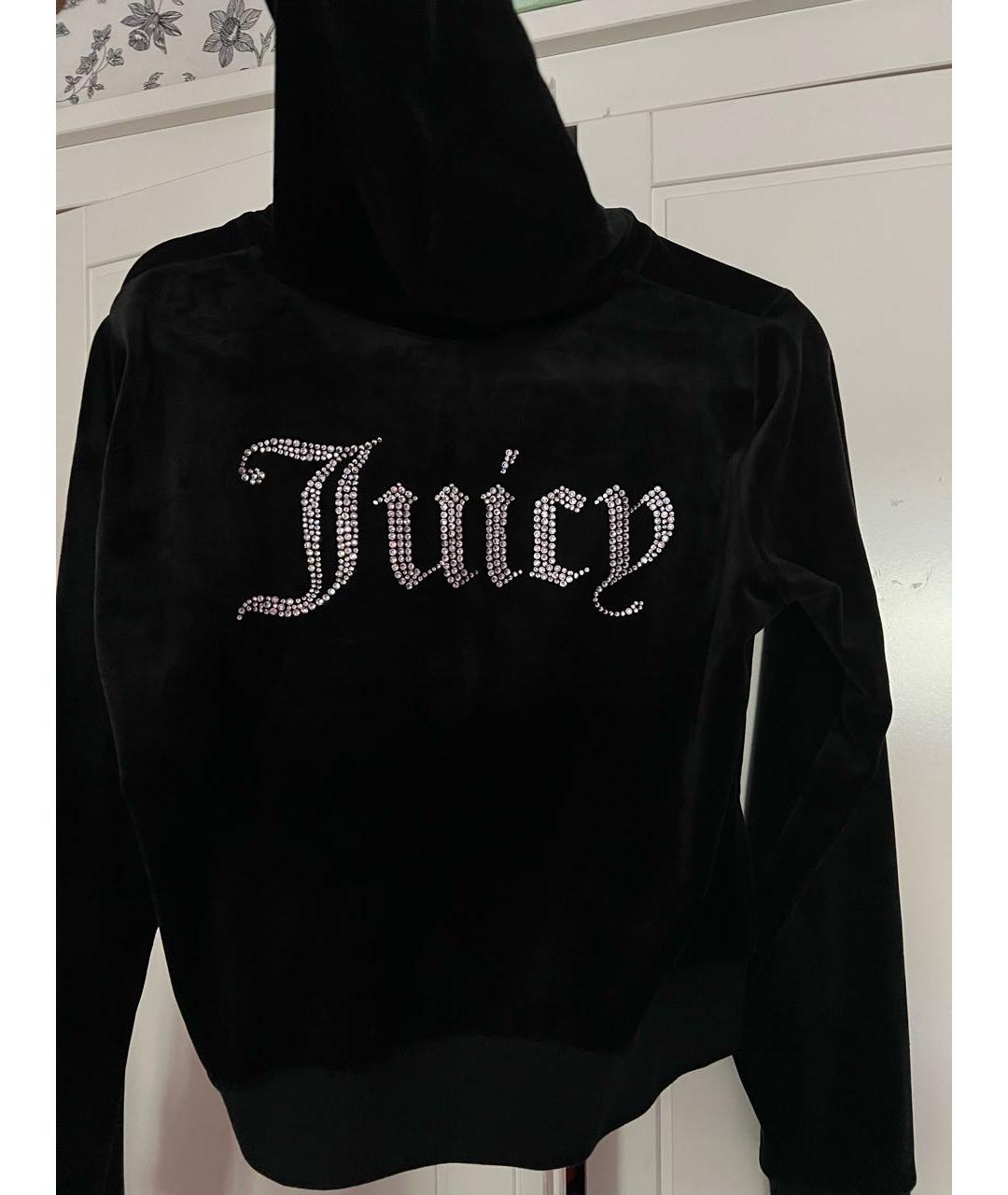 JUICY COUTURE Черная бархатная спортивная куртка, фото 2