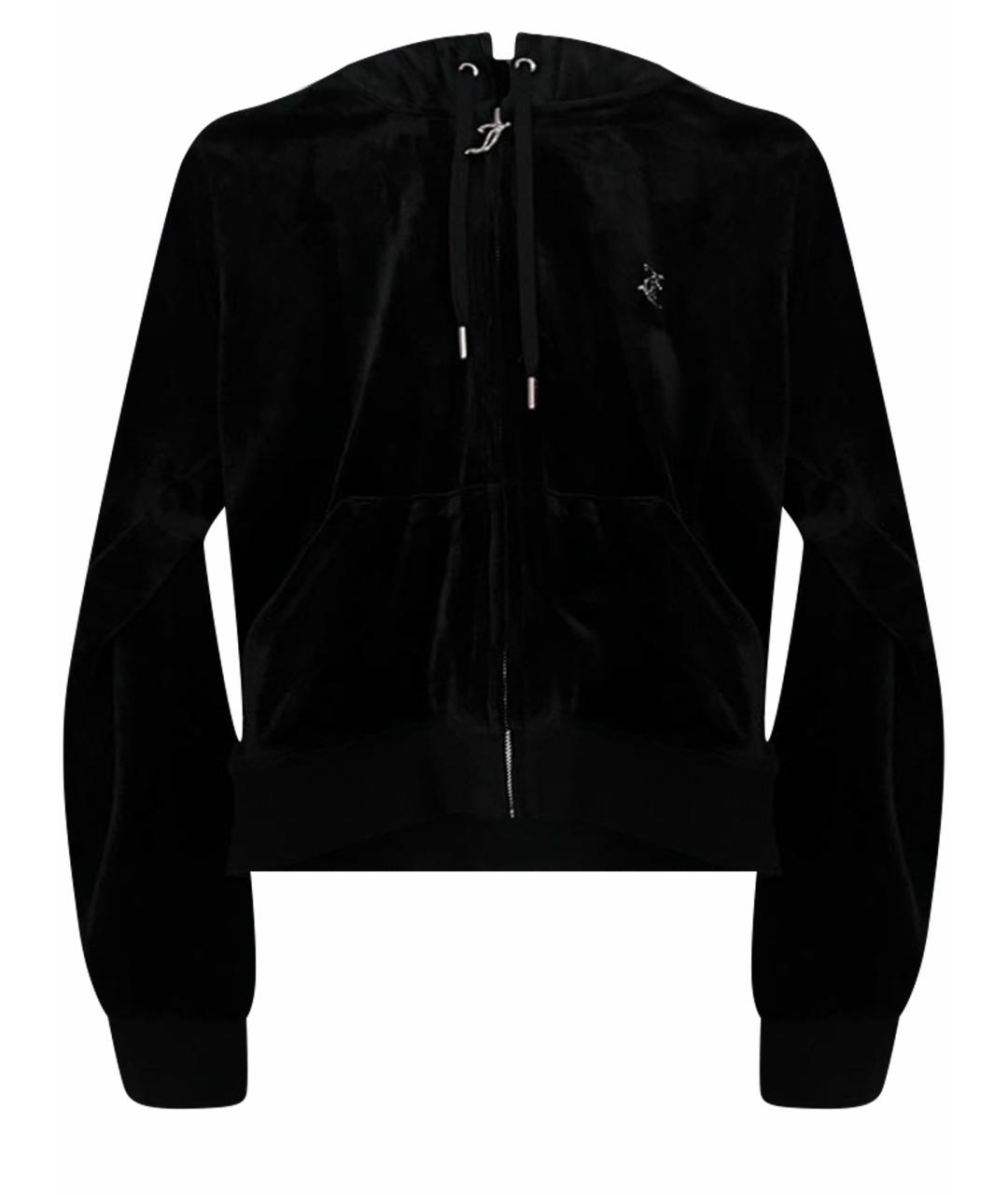 JUICY COUTURE Черная бархатная спортивная куртка, фото 1