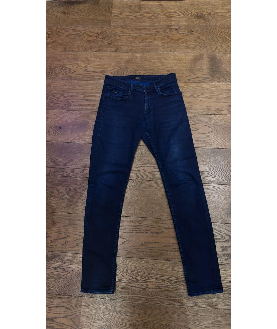 HUGO BOSS Темно-синие хлопко-эластановые джинсы скинни, фото 9