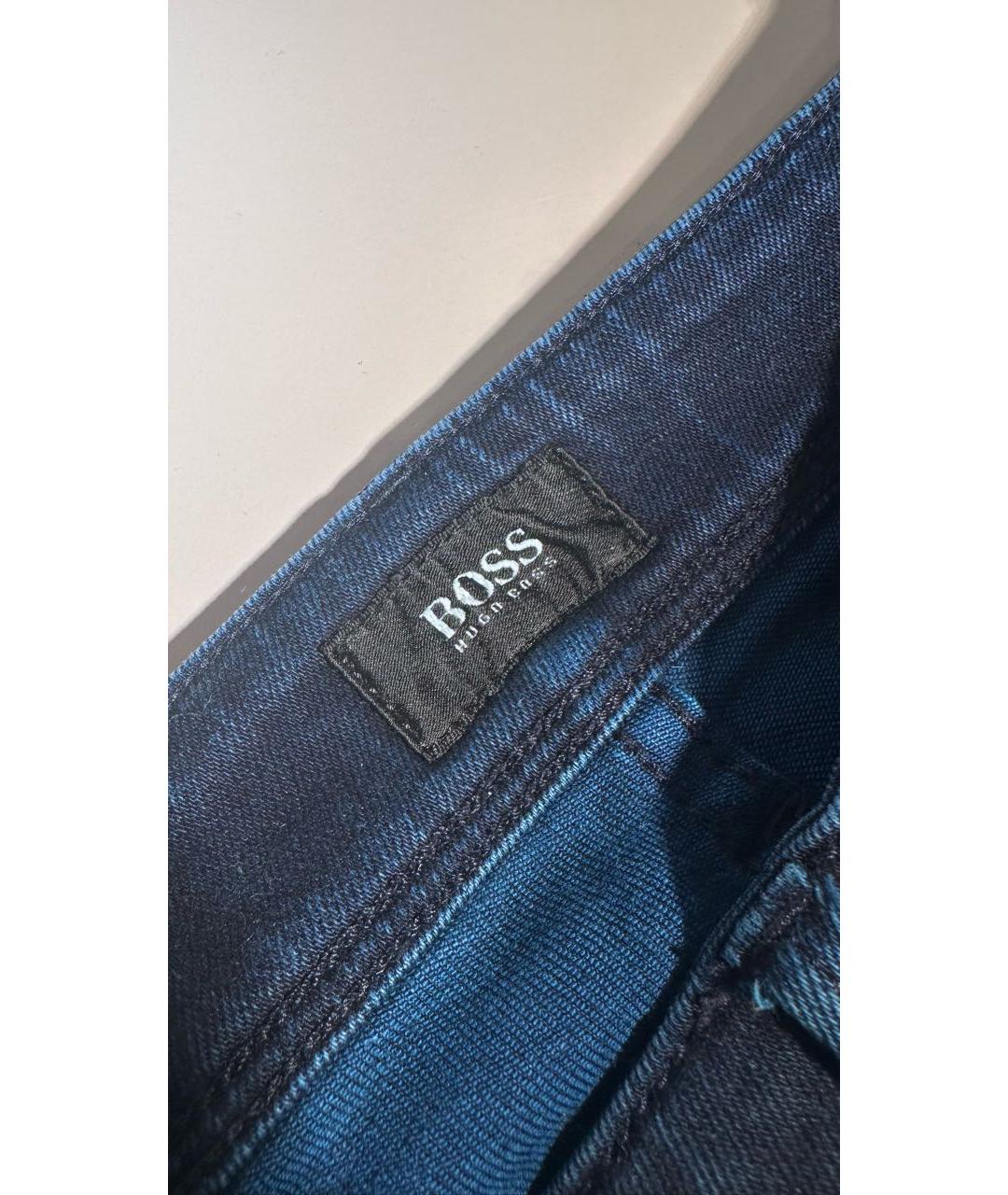 HUGO BOSS Темно-синие хлопко-эластановые джинсы скинни, фото 4