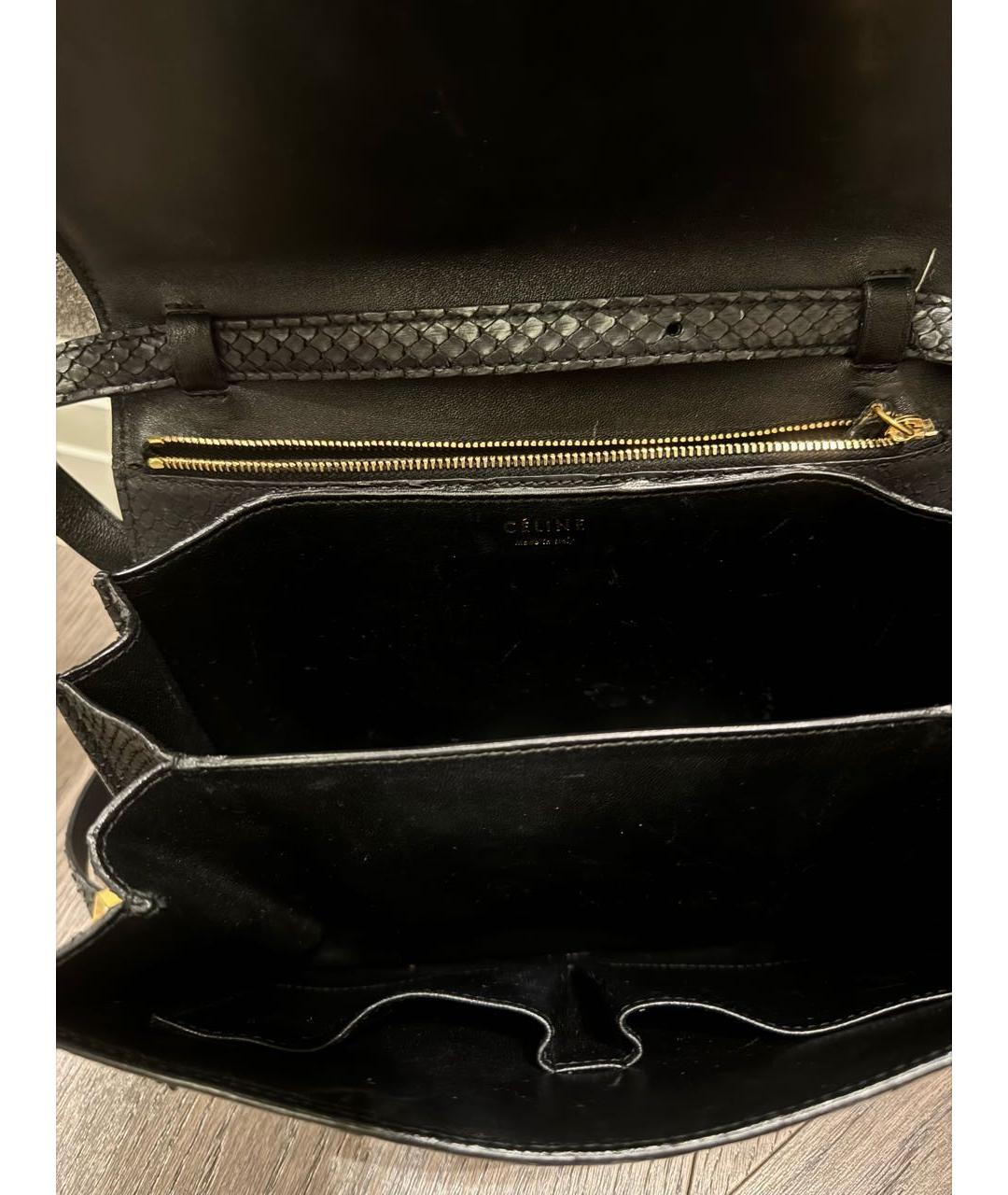CELINE PRE-OWNED Черная сумка через плечо из экзотической кожи, фото 4