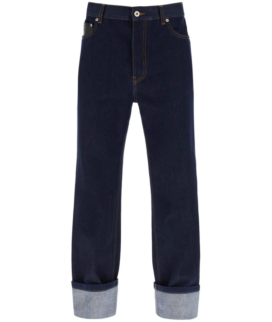 LOEWE Темно-синие хлопковые прямые джинсы, фото 2