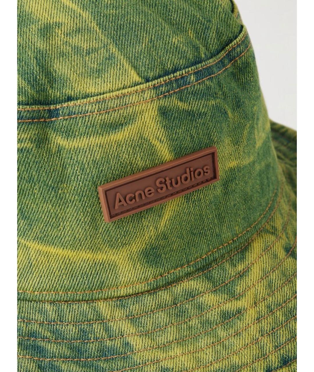 ACNE STUDIOS Зеленая хлопковая шляпа, фото 3