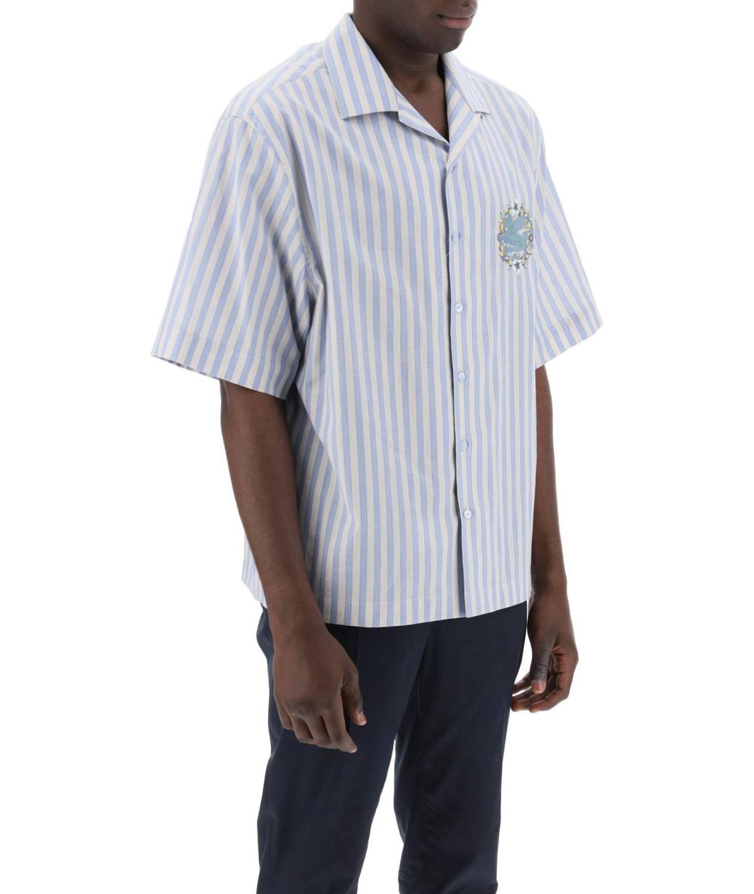 ETRO Голубая хлопковая кэжуал рубашка, фото 4