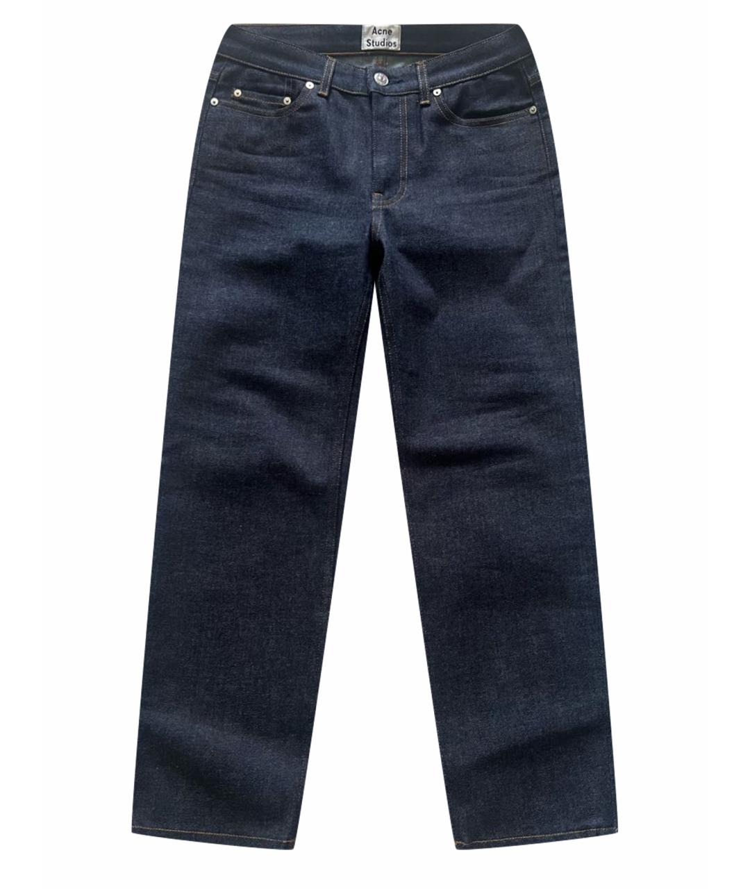 ACNE STUDIOS Темно-синие хлопковые джинсы слим, фото 1
