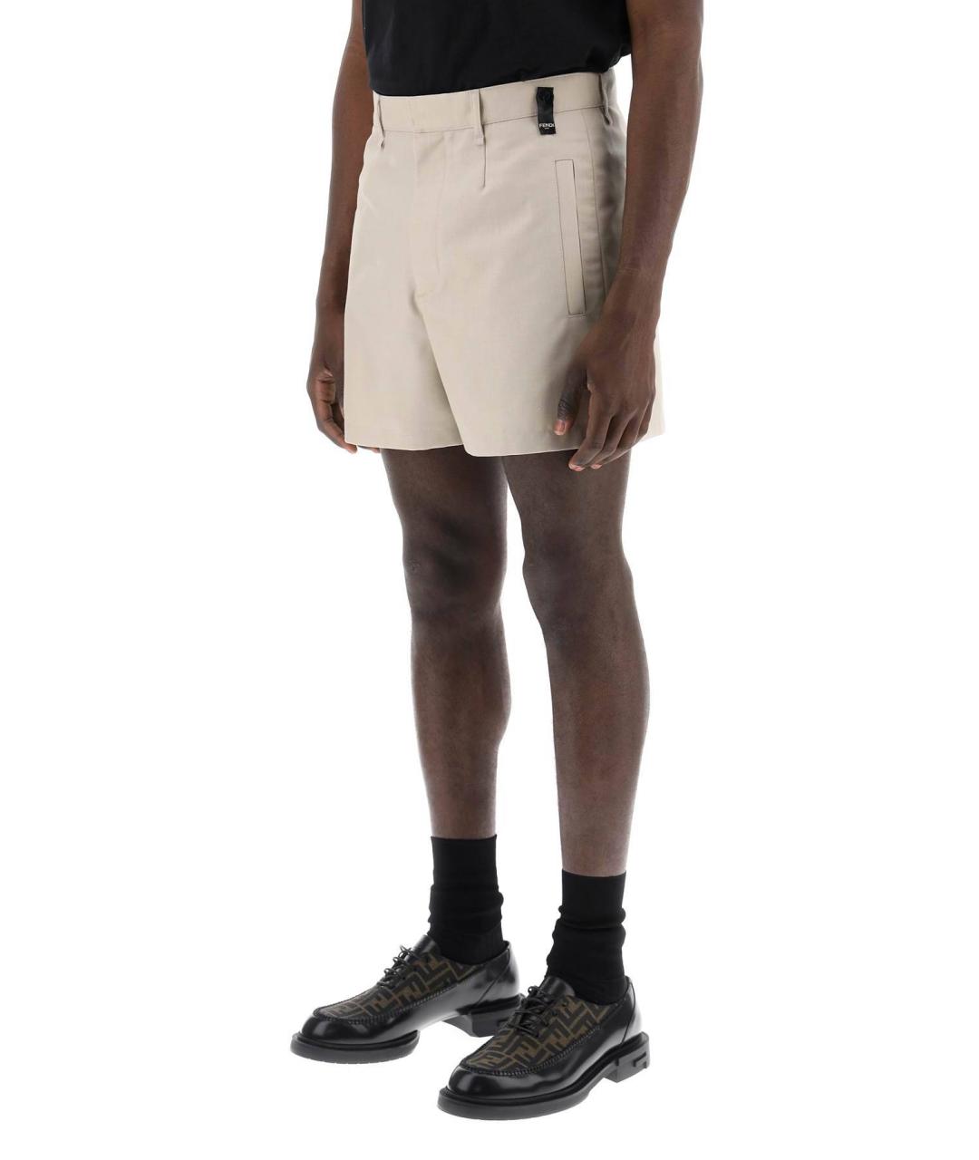 FENDI Бежевые шерстяные шорты, фото 6