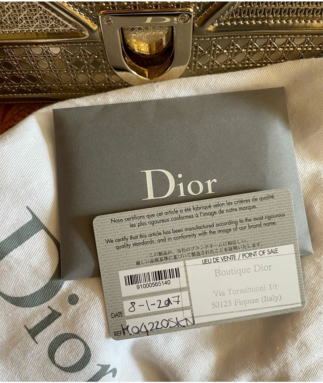 CHRISTIAN DIOR PRE-OWNED Золотая кожаная сумка тоут, фото 6