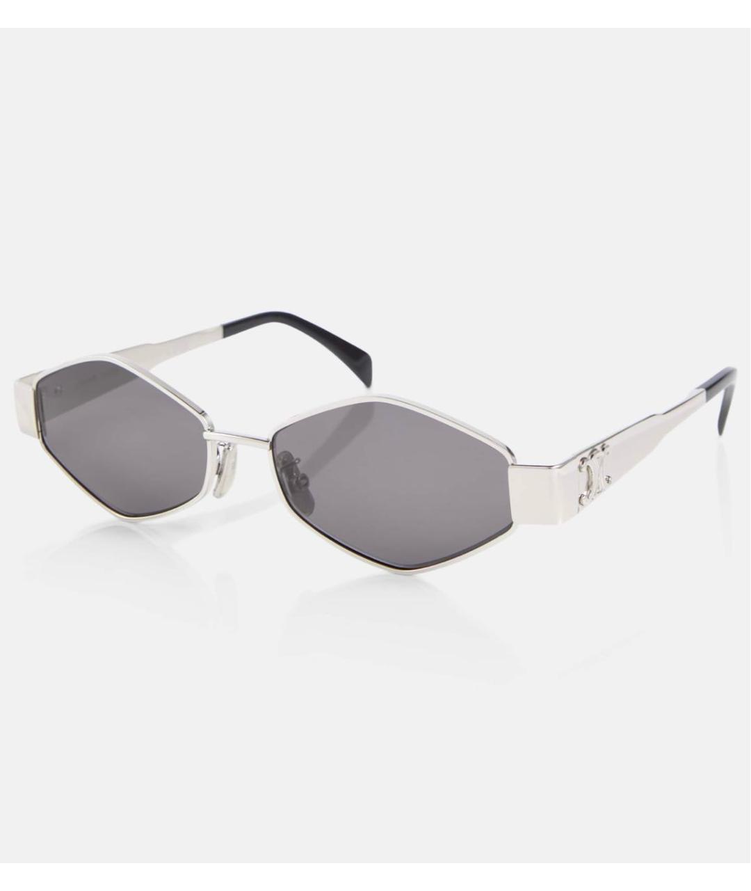 CELINE PRE-OWNED Антрацитовые металлические солнцезащитные очки, фото 2