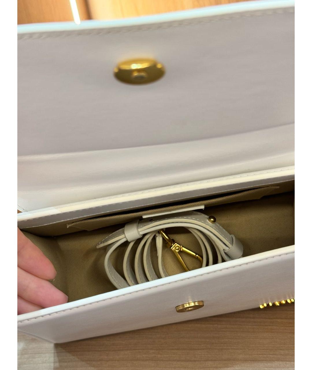 JACQUEMUS Белая кожаная сумка через плечо, фото 6