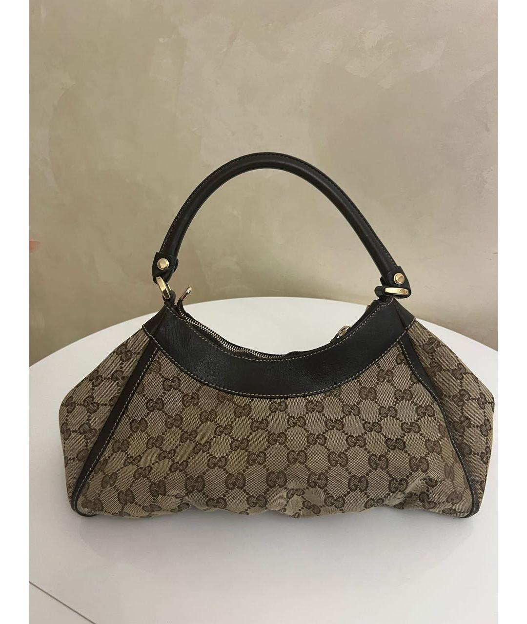 GUCCI Бежевая тканевая сумка через плечо, фото 3
