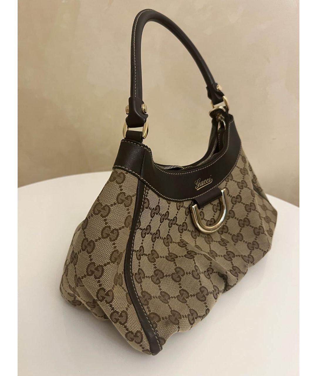 GUCCI Бежевая тканевая сумка через плечо, фото 2