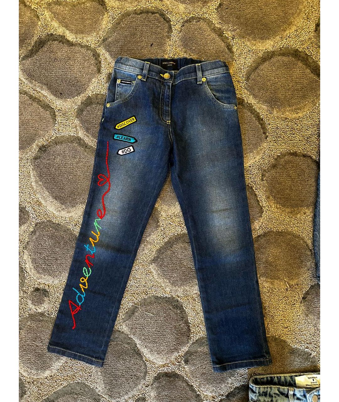 DOLCE&GABBANA Темно-синие деним детские джинсы, фото 5