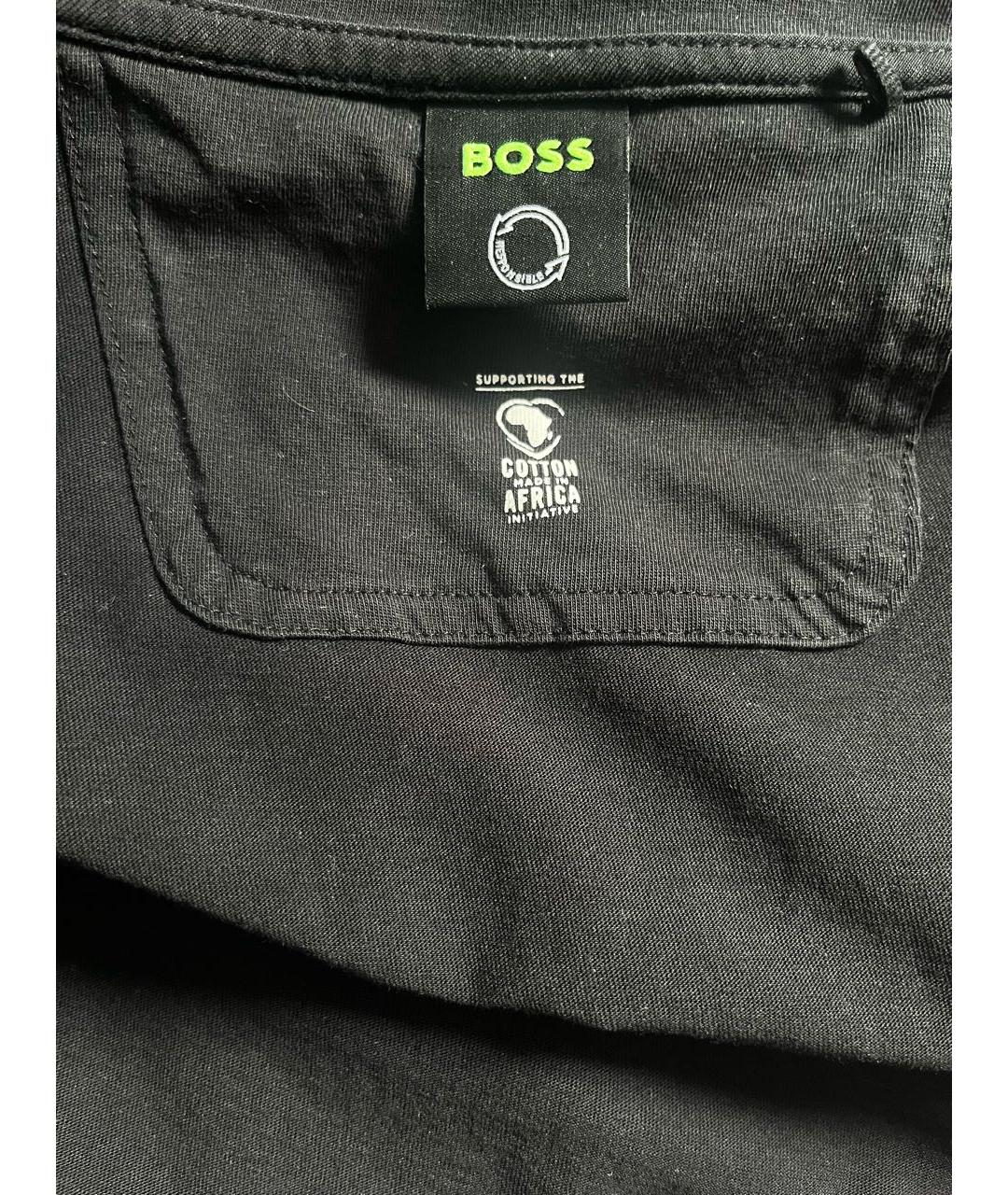 HUGO BOSS Черная хлопковая футболка, фото 3