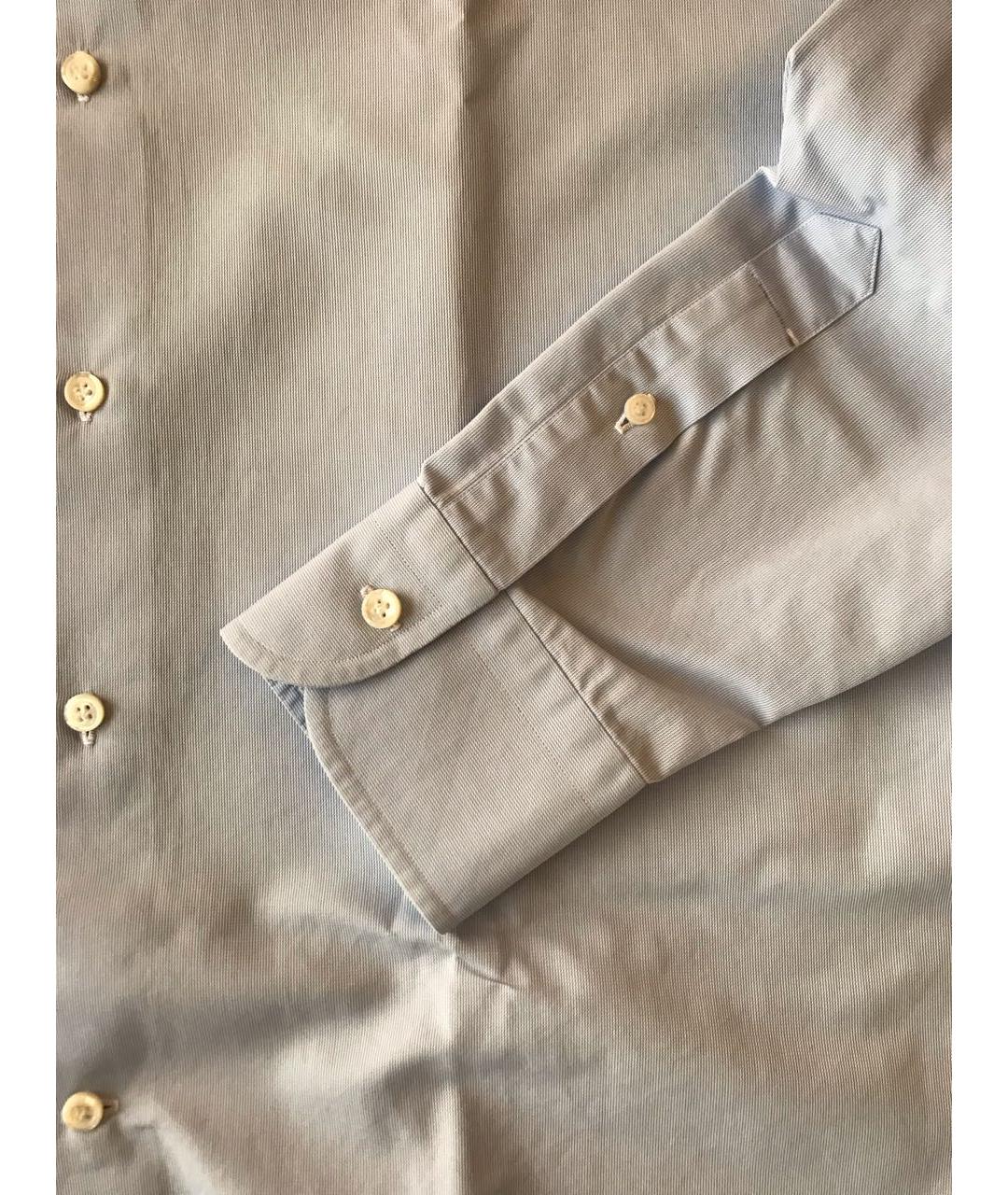 Cesare Attolini Голубая хлопковая классическая рубашка, фото 4
