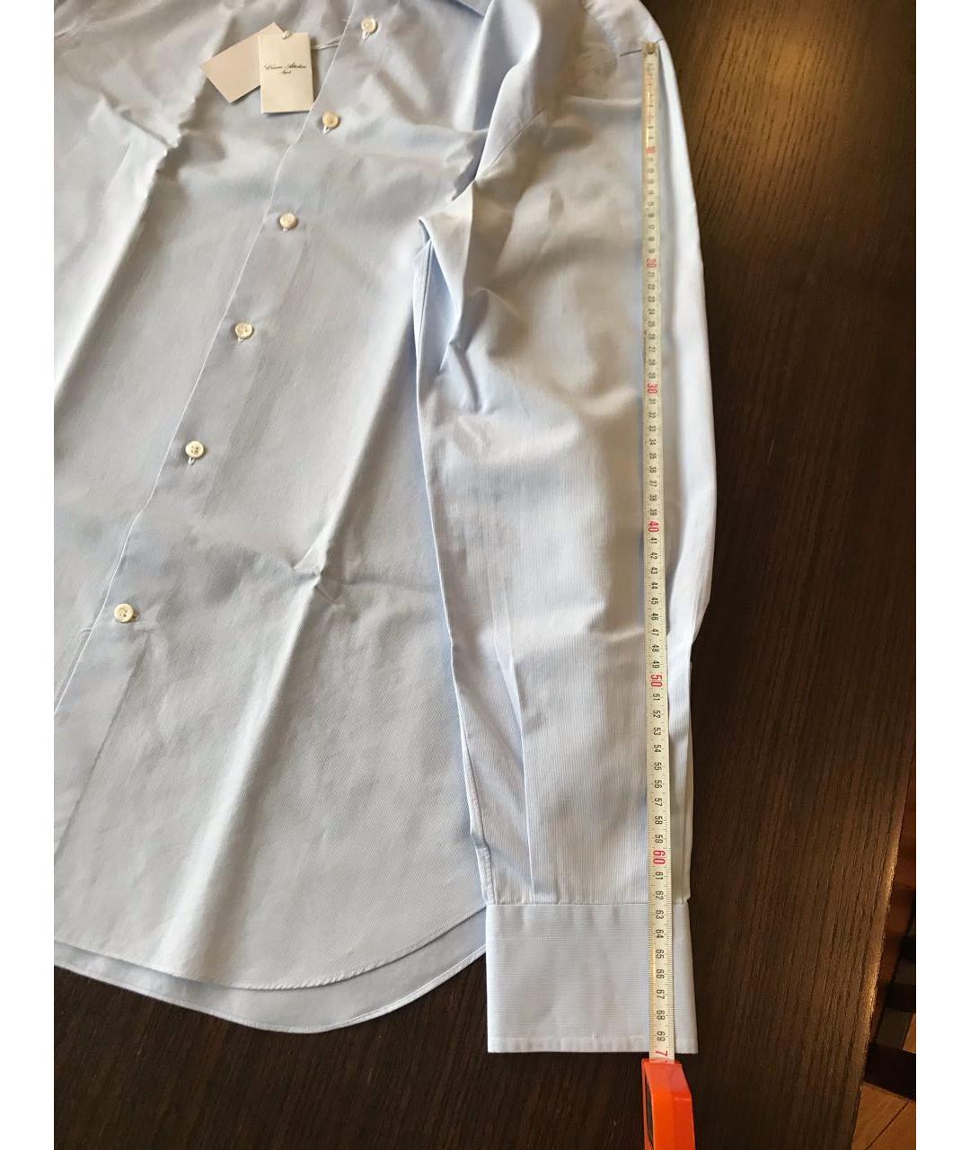 Cesare Attolini Голубая хлопковая классическая рубашка, фото 7