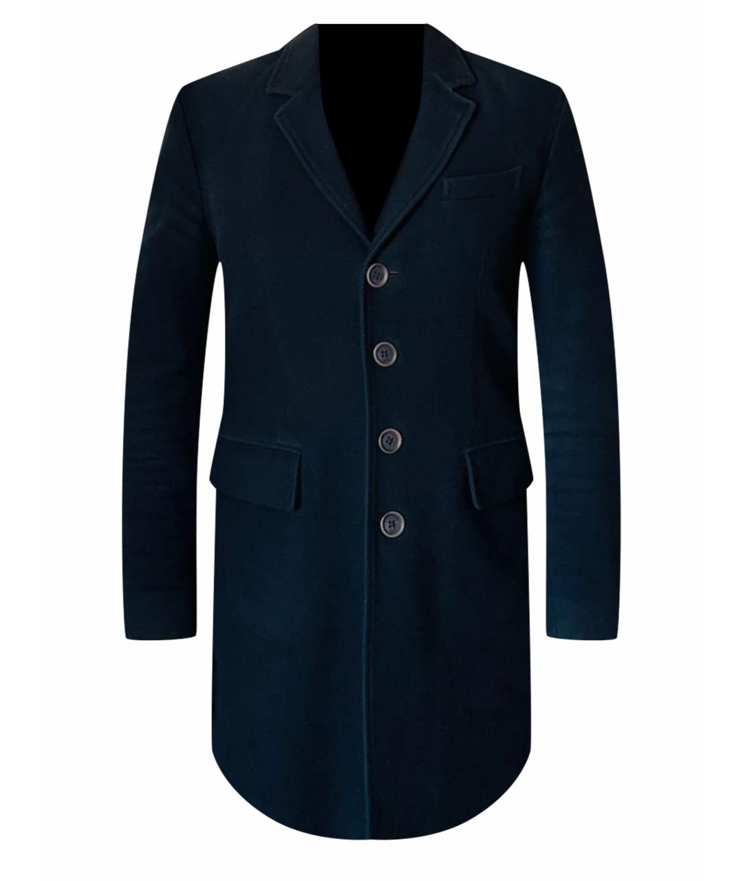 BURBERRY Темно-синее шерстяное пальто, фото 1