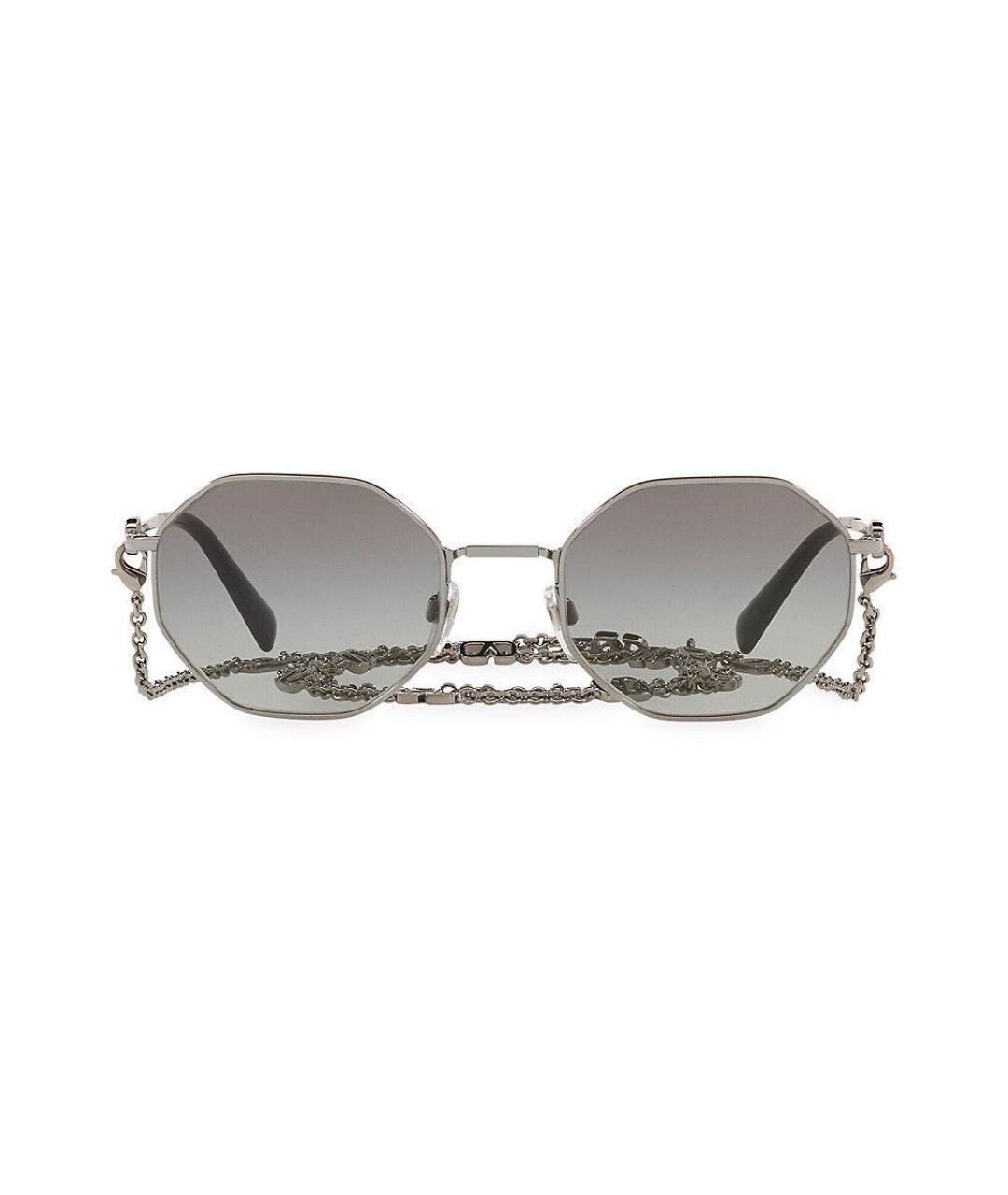 VALENTINO Антрацитовые металлические солнцезащитные очки, фото 1