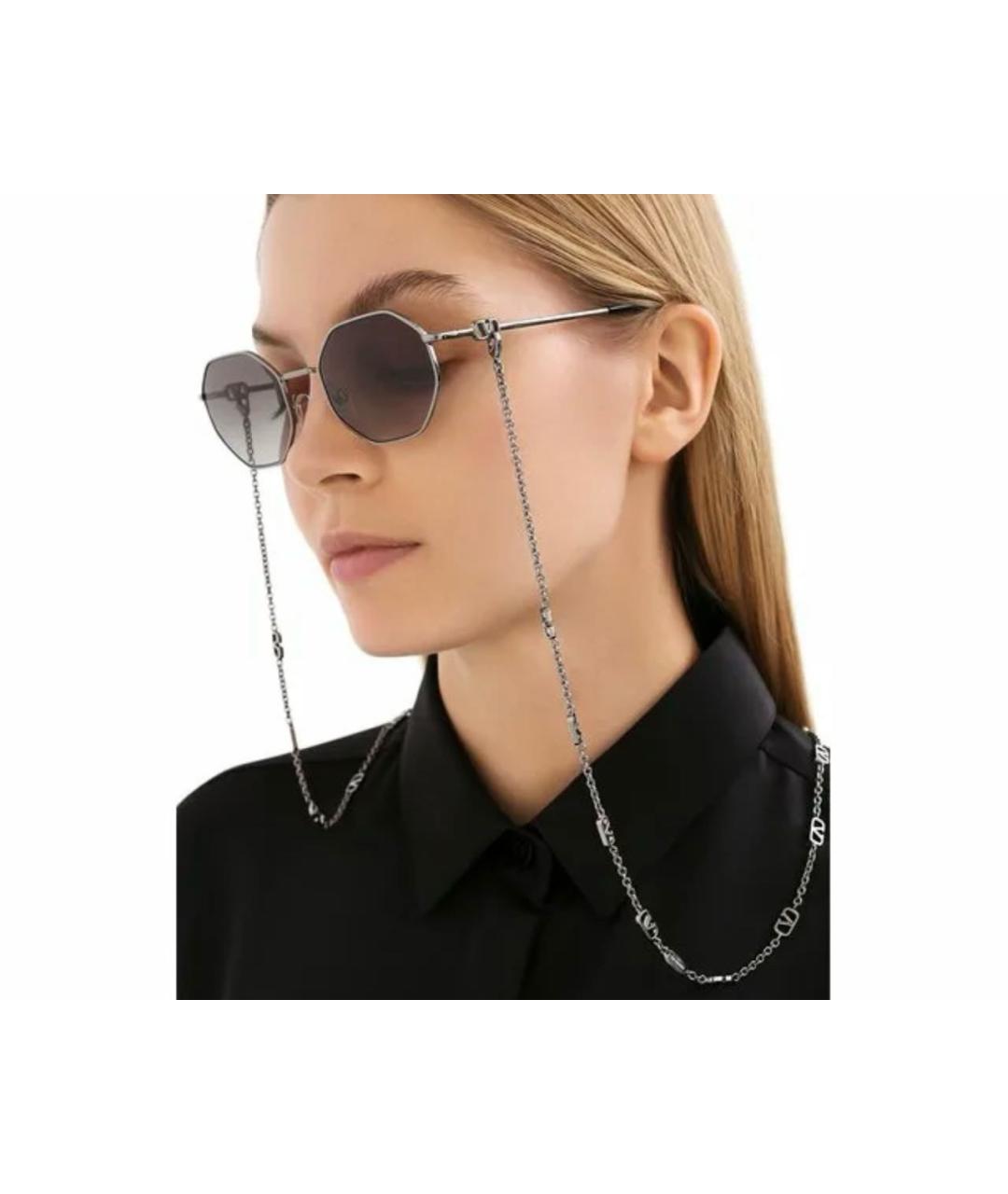 VALENTINO Антрацитовые металлические солнцезащитные очки, фото 2