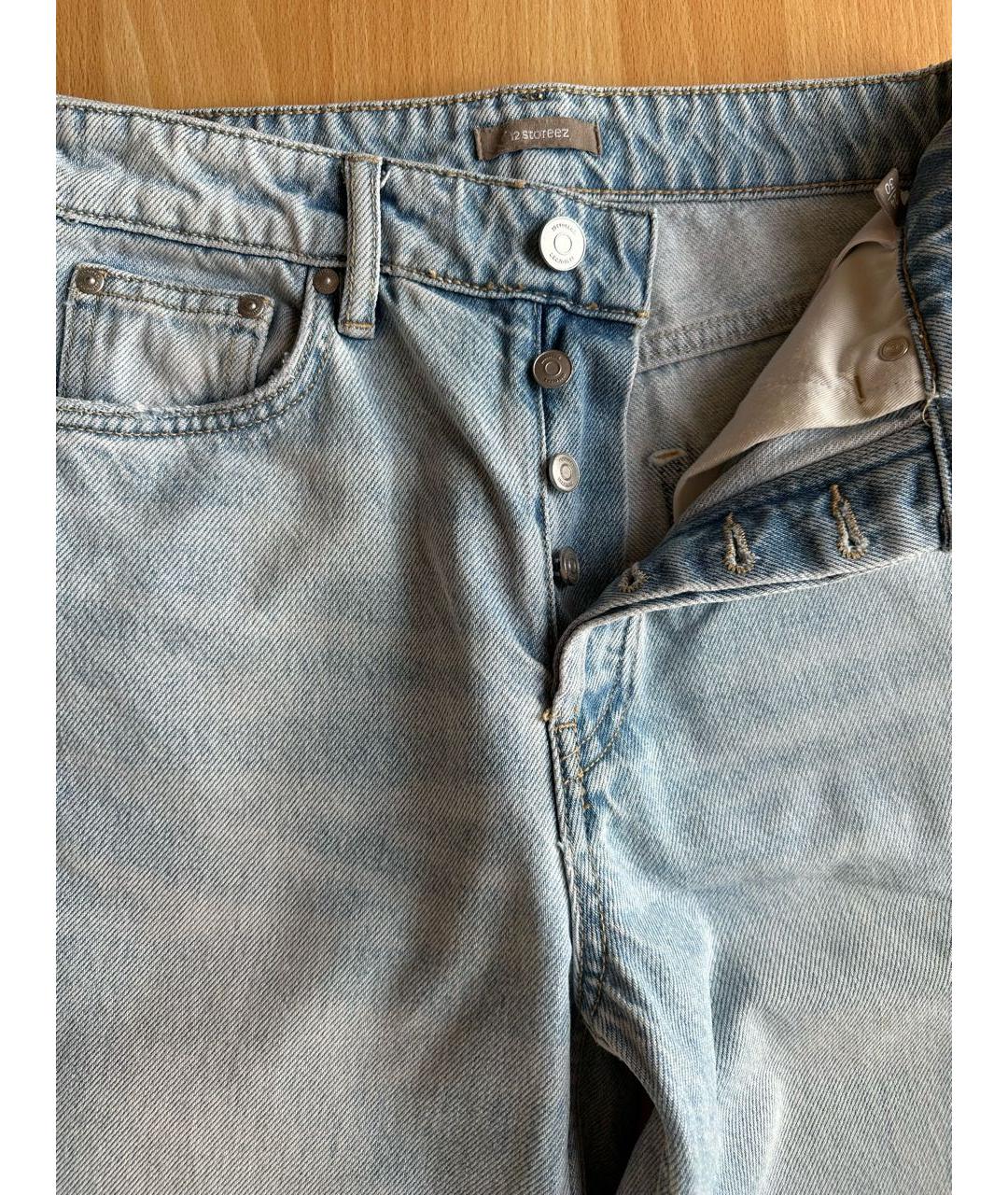 12 STOREEZ Голубые хлопковые прямые джинсы, фото 3