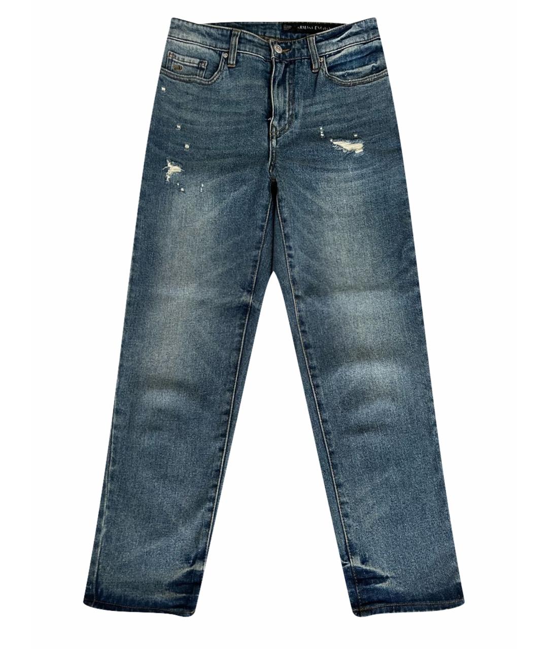 ARMANI EXCHANGE Синие хлопко-эластановые прямые джинсы, фото 1
