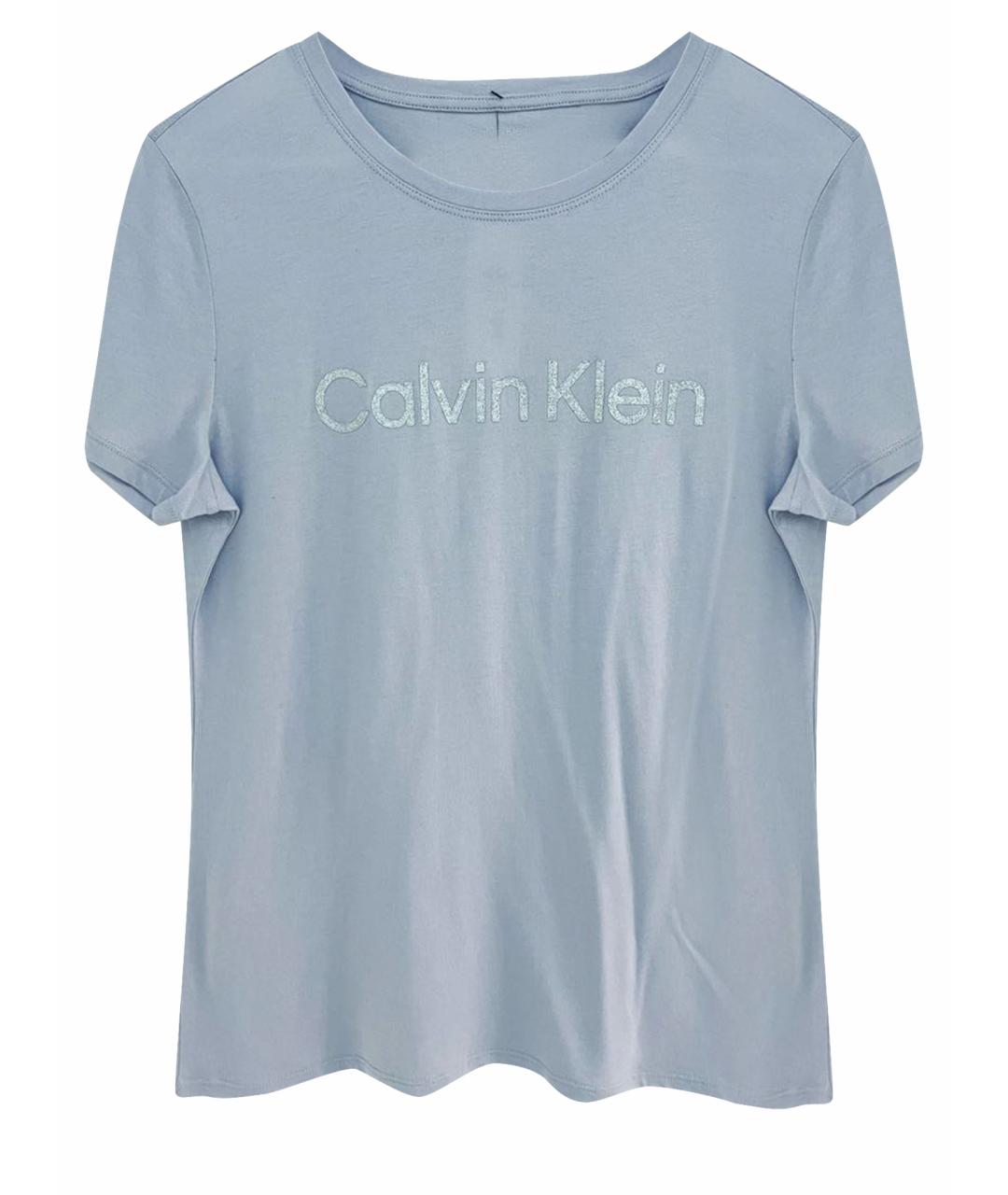 CALVIN KLEIN Фиолетовая хлопко-эластановая футболка, фото 1