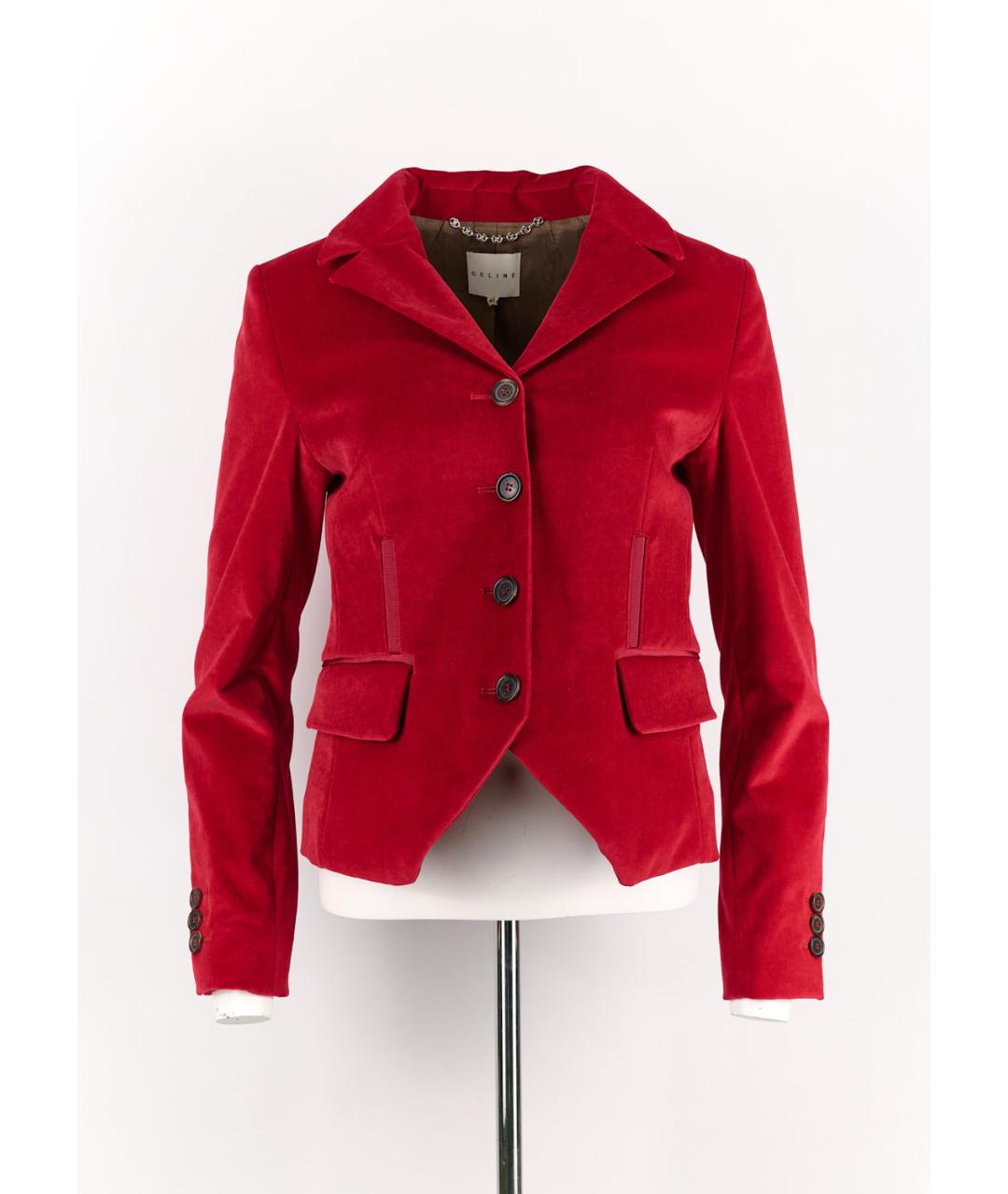 CELINE PRE-OWNED Красный хлопко-эластановый жакет/пиджак, фото 2