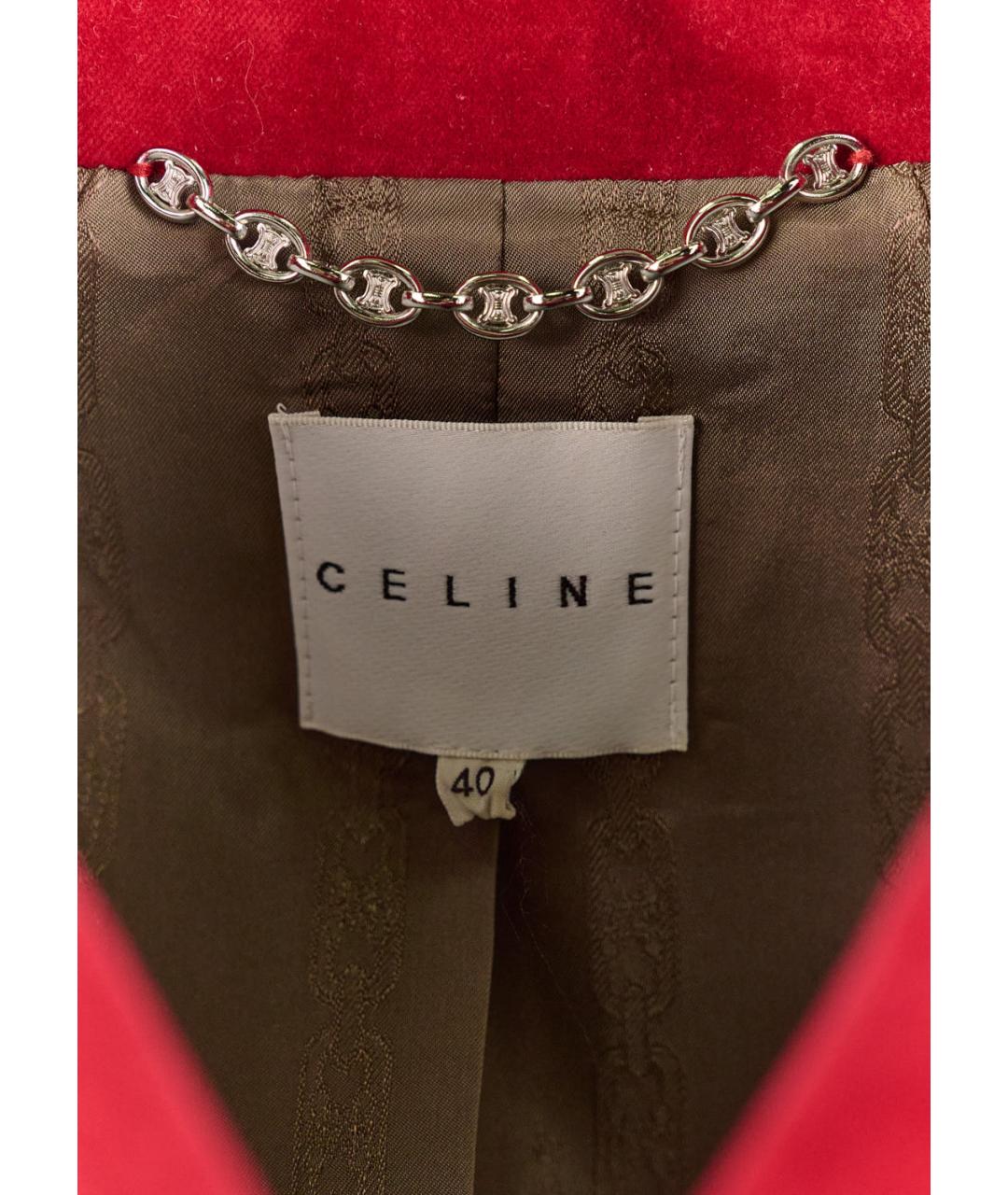 CELINE PRE-OWNED Красный хлопко-эластановый жакет/пиджак, фото 4