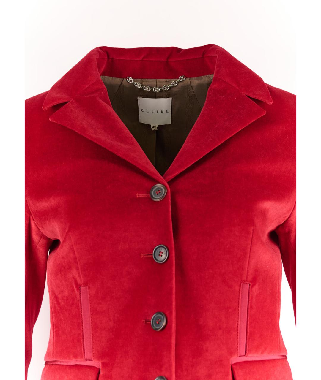 CELINE PRE-OWNED Красный хлопко-эластановый жакет/пиджак, фото 5