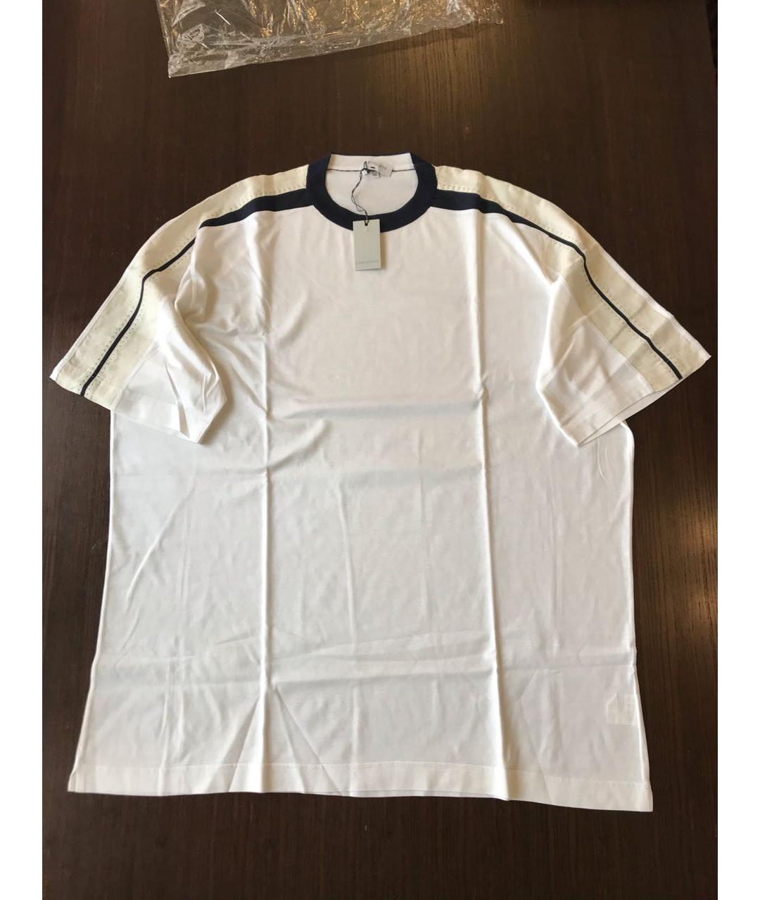 CORTIGIANI Белая хлопковая футболка, фото 9