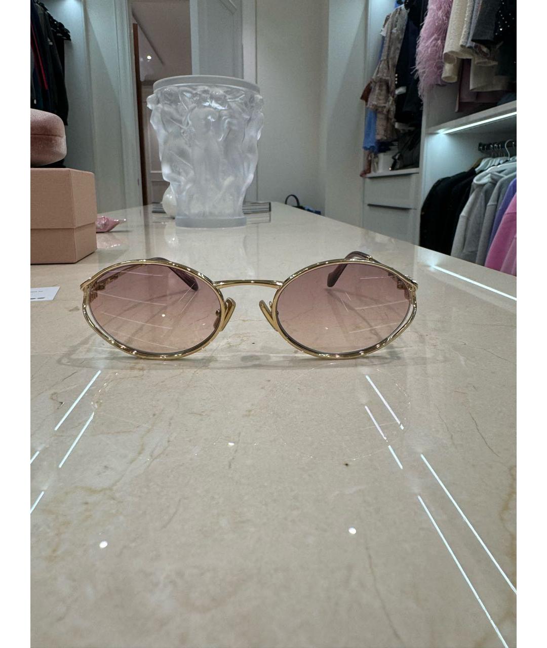 MIU MIU Коричневые металлические солнцезащитные очки, фото 5