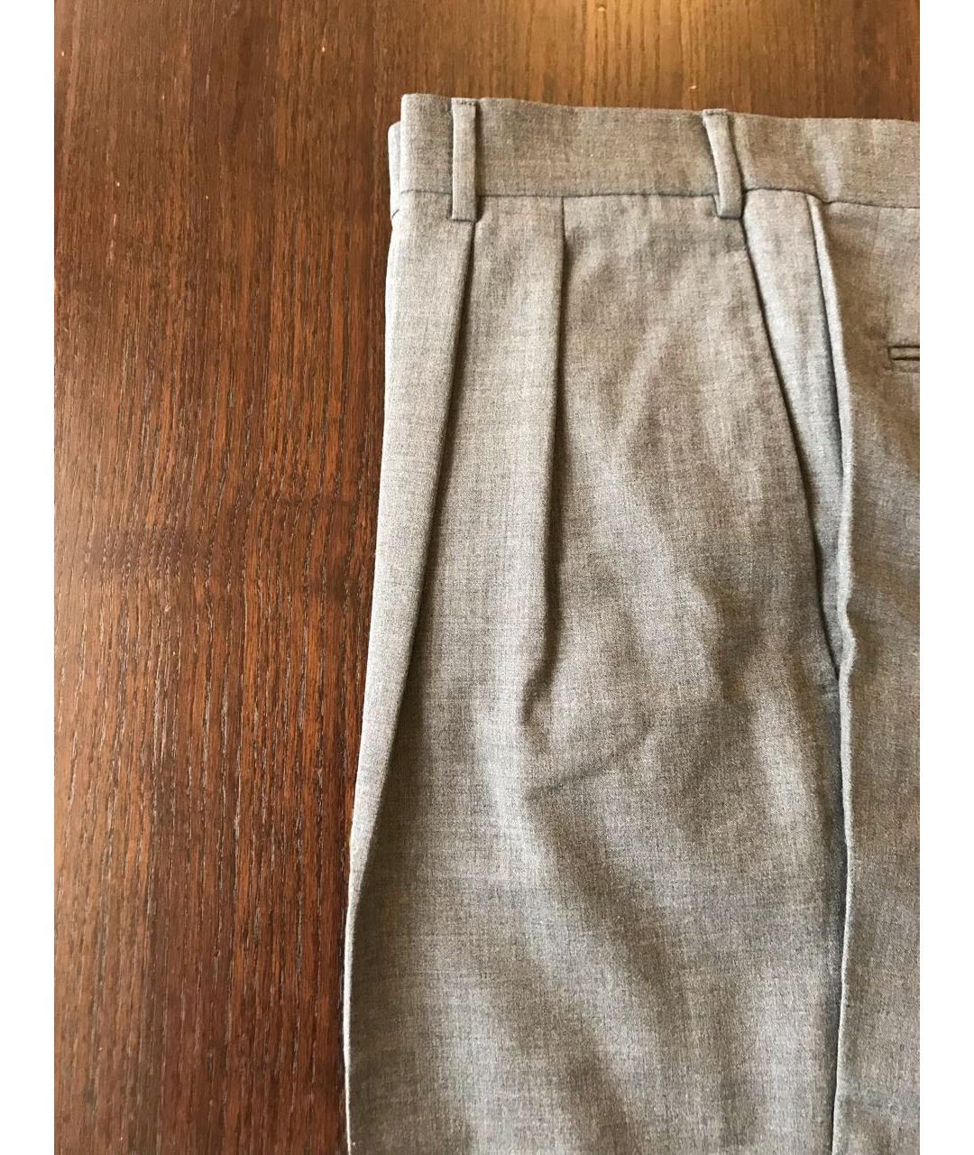 ZANELLA Серые шерстяные классические брюки, фото 7