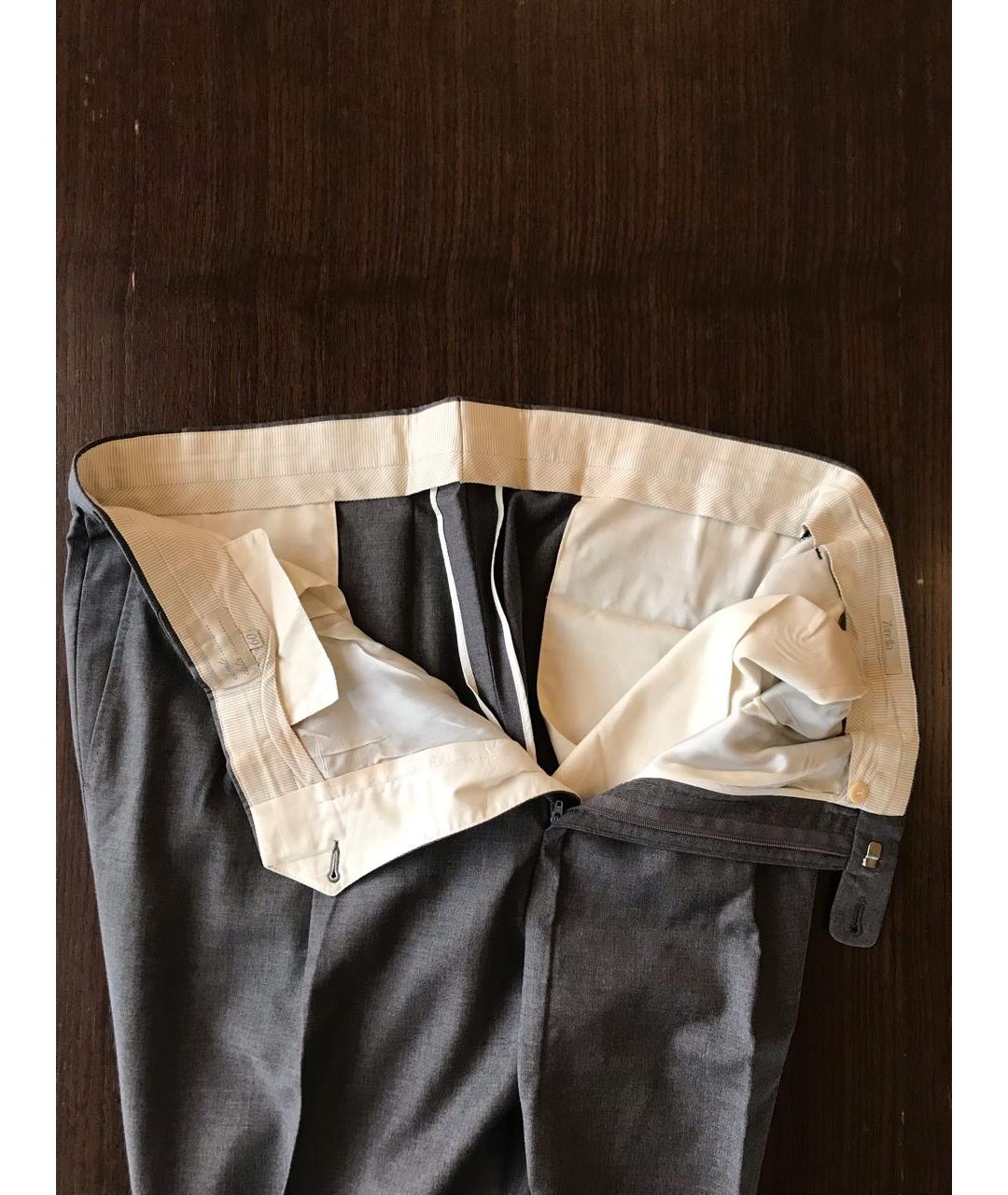 ZANELLA Серые шерстяные классические брюки, фото 3