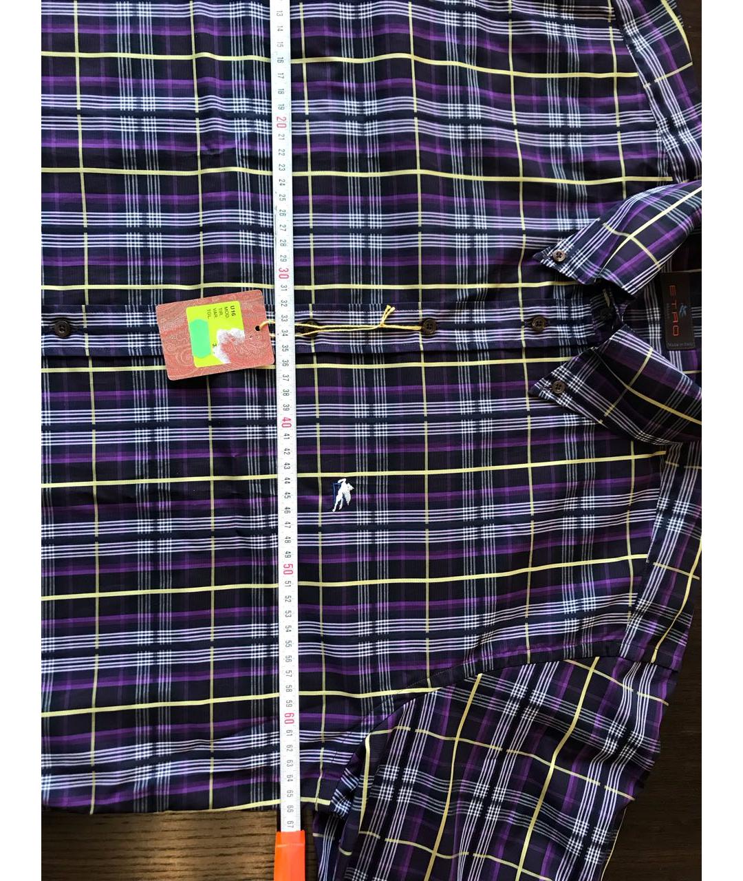 ETRO Фиолетовая хлопковая кэжуал рубашка, фото 5