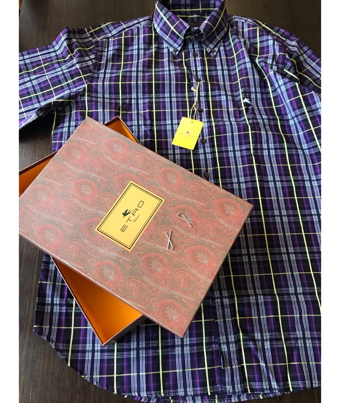 ETRO Фиолетовая хлопковая кэжуал рубашка, фото 8