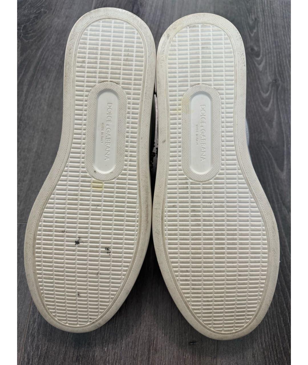 DOLCE&GABBANA Белые кожаные низкие кроссовки / кеды, фото 8