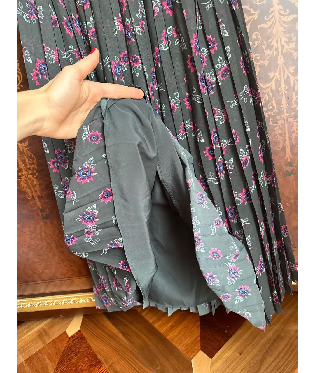 KENZO Хаки полиэстеровая юбка макси, фото 5
