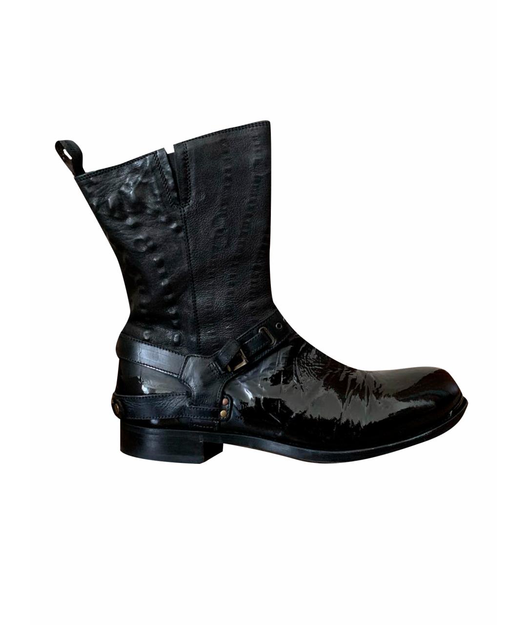 BARRACUDA Черные кожаные высокие ботинки, фото 1