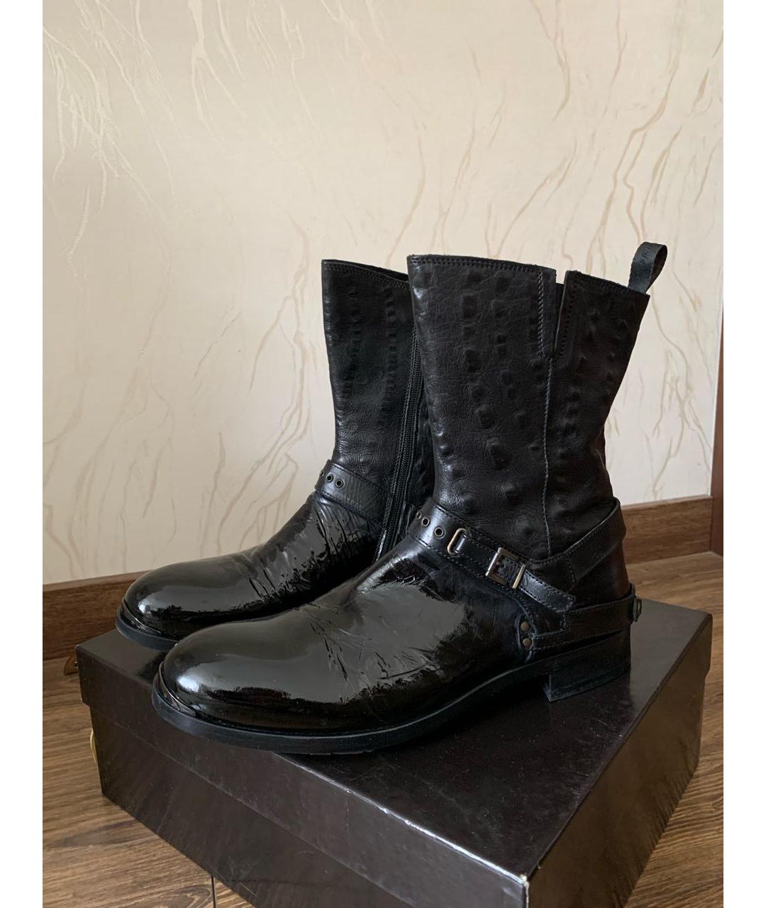 BARRACUDA Черные кожаные высокие ботинки, фото 6