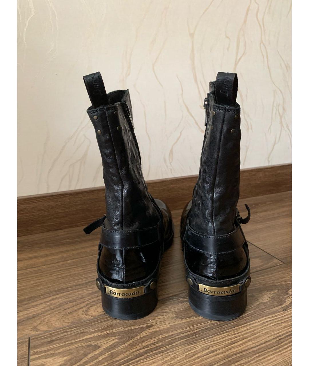 BARRACUDA Черные кожаные высокие ботинки, фото 4